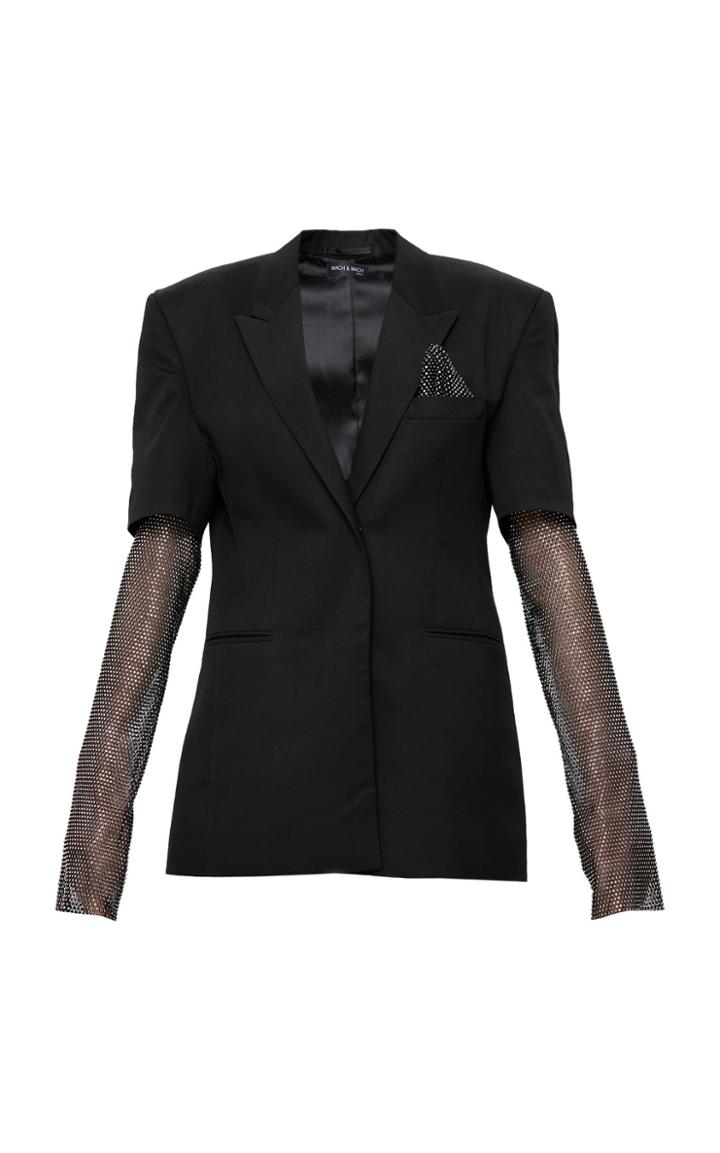 Mach & Mach Matrix Blazer Dress With Sparkling Sleeves