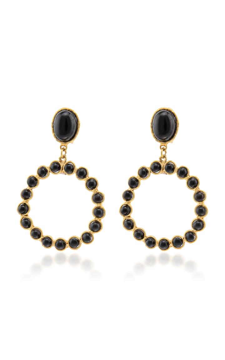Sylvia Toledano Happy 22k Gold-plated Brass Onyx Earrings