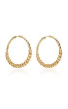 Demarson Cristy Chain-detailed 12k Gold-plated Hoop Earrings