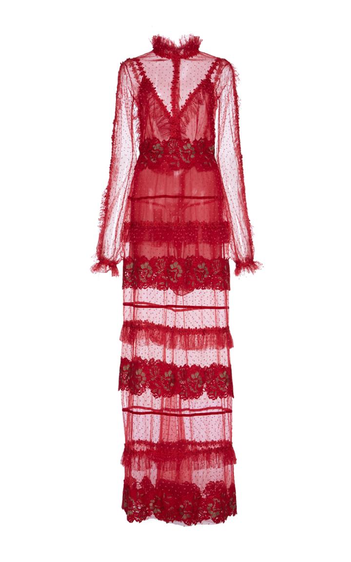 Costarellos Floral Lace Dress