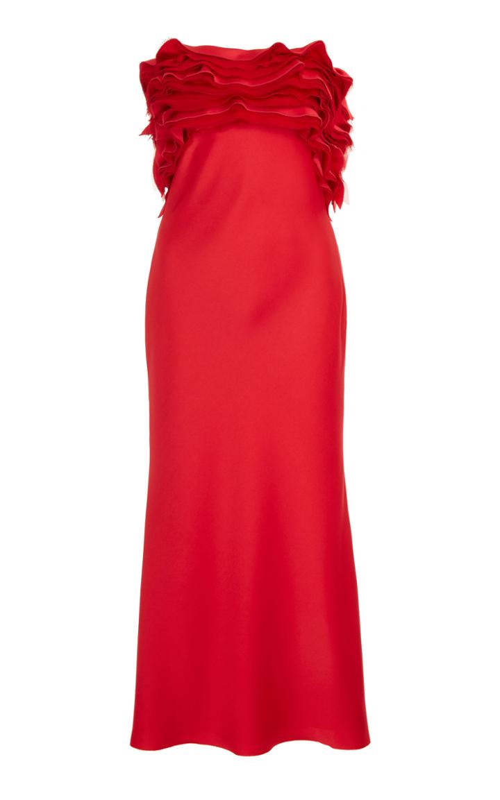Jason Wu Collection Ruffled Strapless Satin Dress