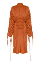 Lado Bokuchava Ruched Crepe De Chine Dress