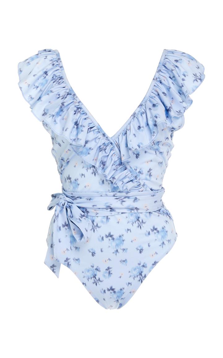 Loveshackfancy Jasper Ruffled Belted One-piece Swimsuit Size: Xs