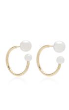 Sophie Bille Brahe Kelly 14k Gold Pearl Hoop Earrings