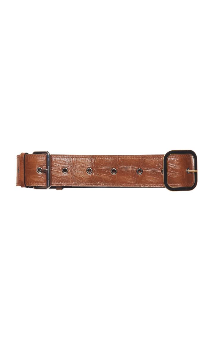 Marni Dual Buckle Croc-effect Wide Belt