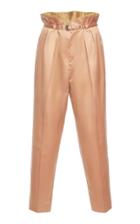 Bottega Veneta High-rise Cotton And Silk-blend Satin Slim-leg Pants