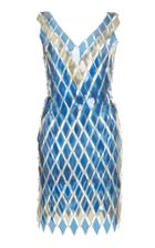 Moda Operandi Paco Rabanne Two-tone Appliqud V-neck Dress