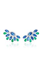 Sutra Sapphire And Emerald Stud Earrings