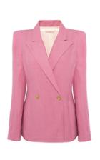 Moda Operandi Anna Mason Sharp Double Breasted Linen Blazer Size: 8