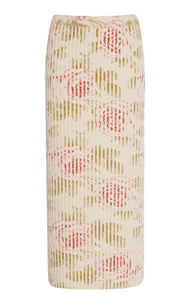 Paco Rabanne High-rise Knit Floral Skirt