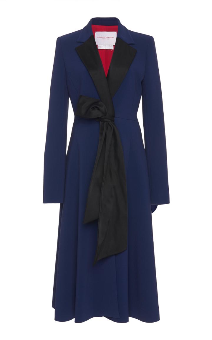 Carolina Herrera Notch Lapel A-line Cady Coat