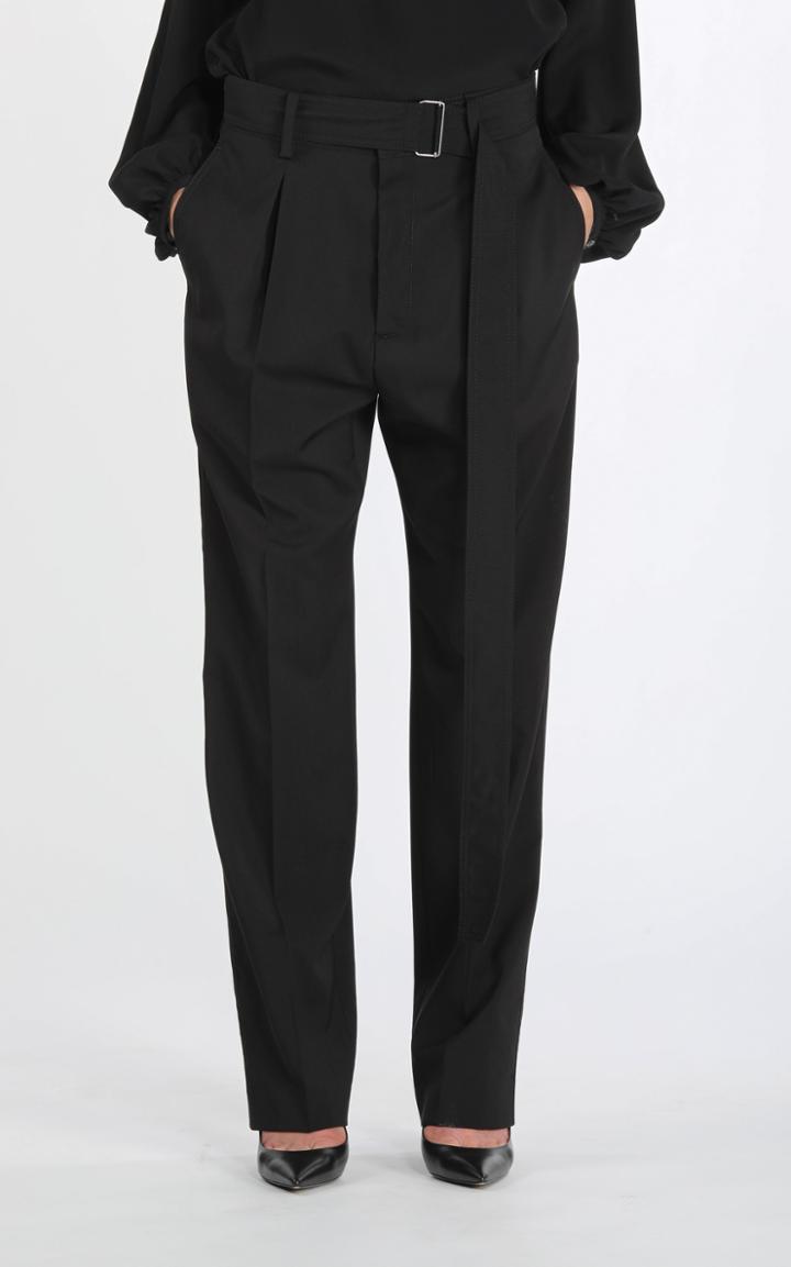 Moda Operandi N21 Belted Oversized Pleated Wool Straight-leg Trousers