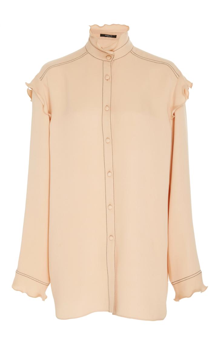 Derek Lam Ruffle Mock Neck Blouse