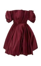 Elizabeth Kennedy Pleated Off-the-shoulder Mini Dress