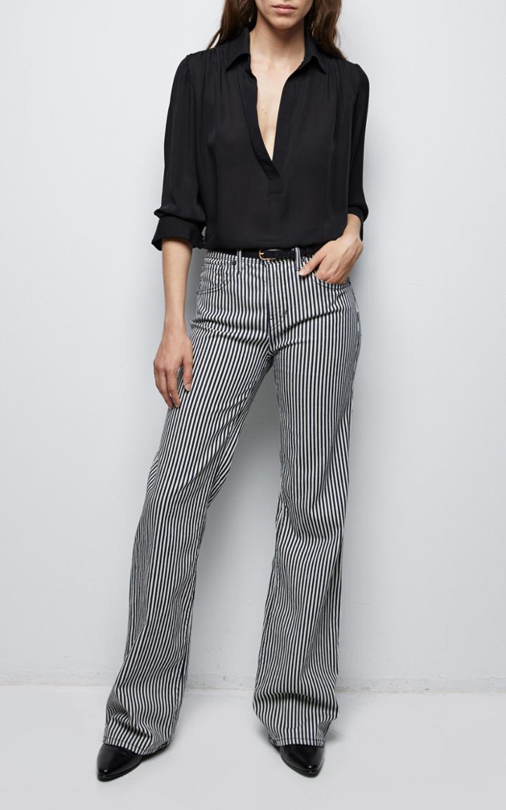 Moda Operandi Nili Lotan Celia Striped Mid-rise Flared Jeans