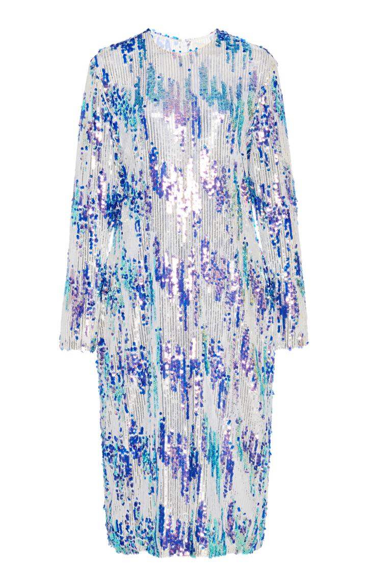Moda Operandi Christian Siriano Sequined Crew Neck Dress Size: 2