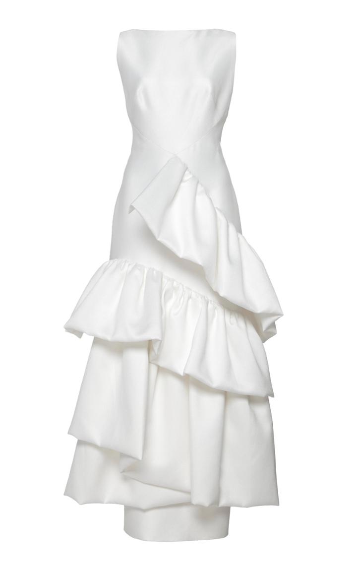 Sandra Mansour Rivire Blanche Ruffled Mikado Dress