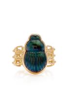 Lito Labradorite Scarab And White Brilliant-cut Diamond Ring
