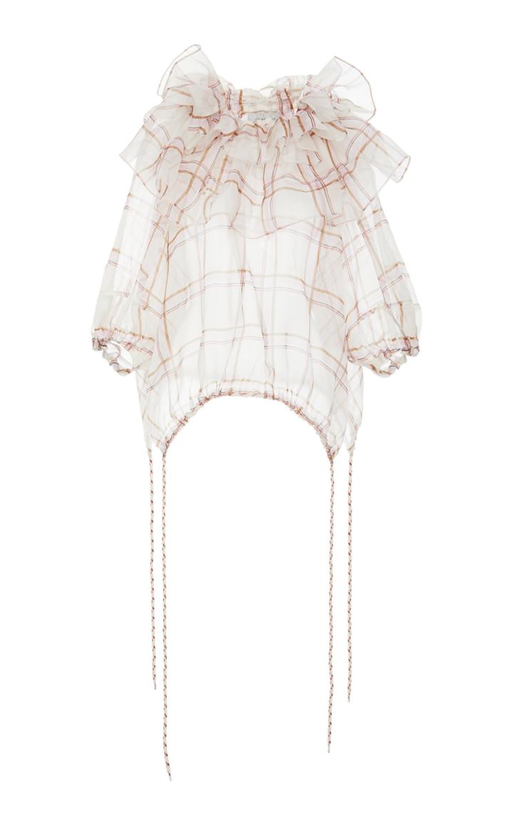 Lee Mathews Cyndi Organza Ruffle Top