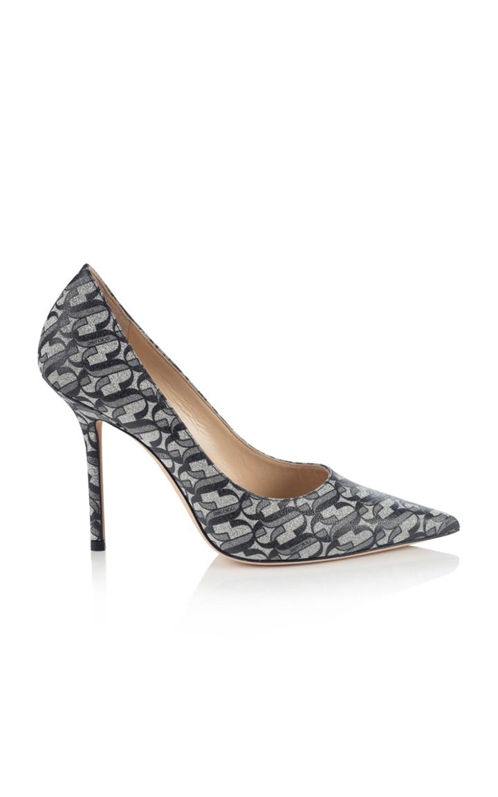 Jimmy Choo Love Printed Glittered Leather Pumps