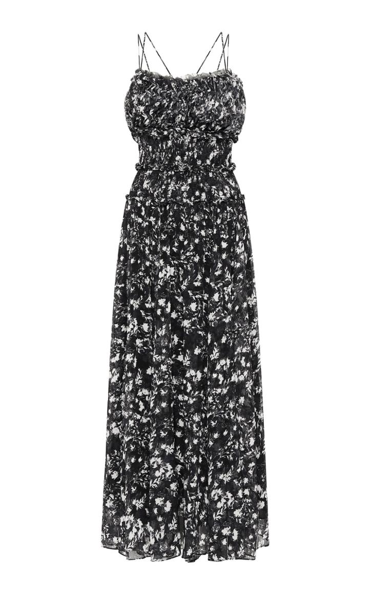 Rachel Gilbert Arietta Patterned Silk-chiffon Maxi Dress