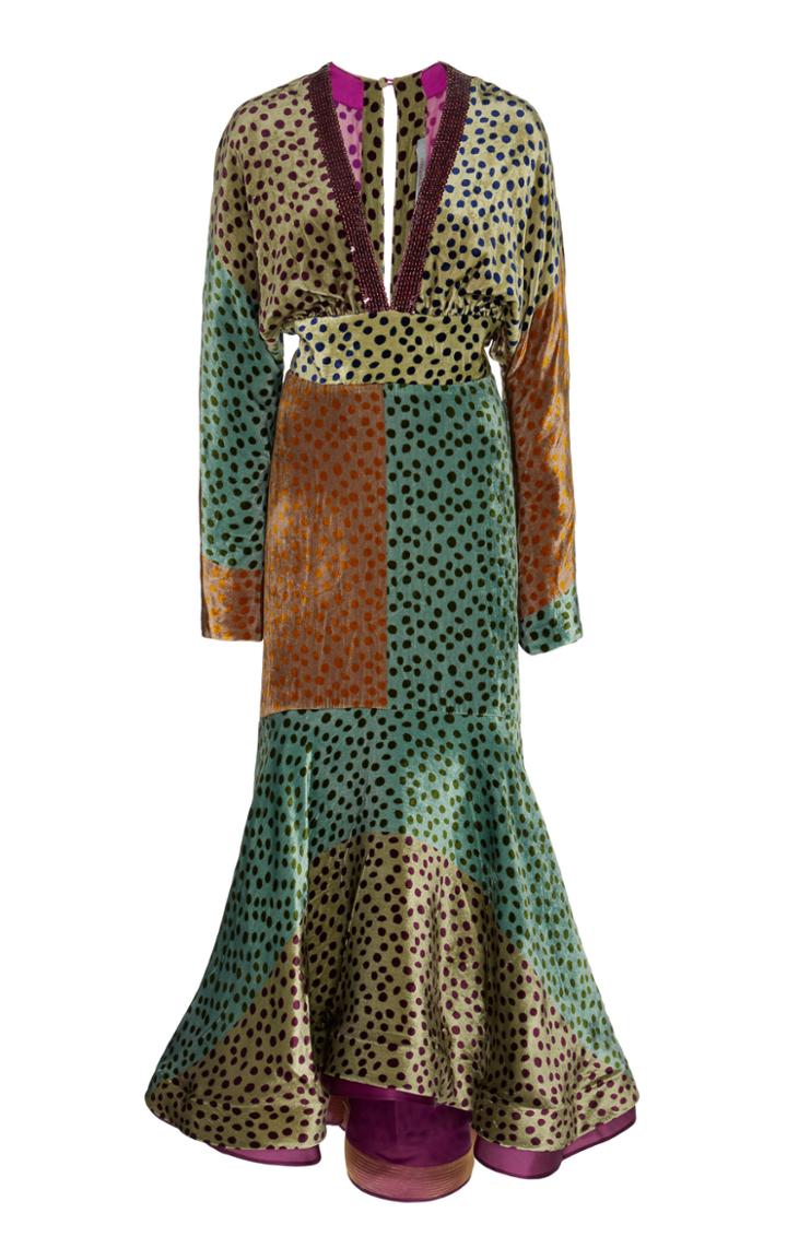 Silvia Tcherassi Dagma Polka-dot Satin Maxi Dress
