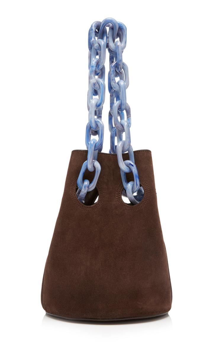 Trademark Suede Goodall Bucket Bag With Resin Chain