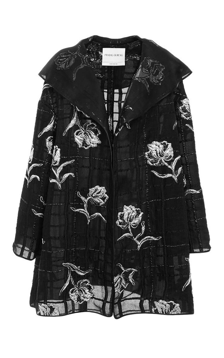 Prabal Gurung Windowpane Organza Opera Coat