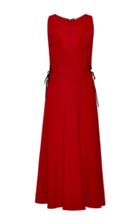 Tome Side Lace Up V-neck A-line Dress