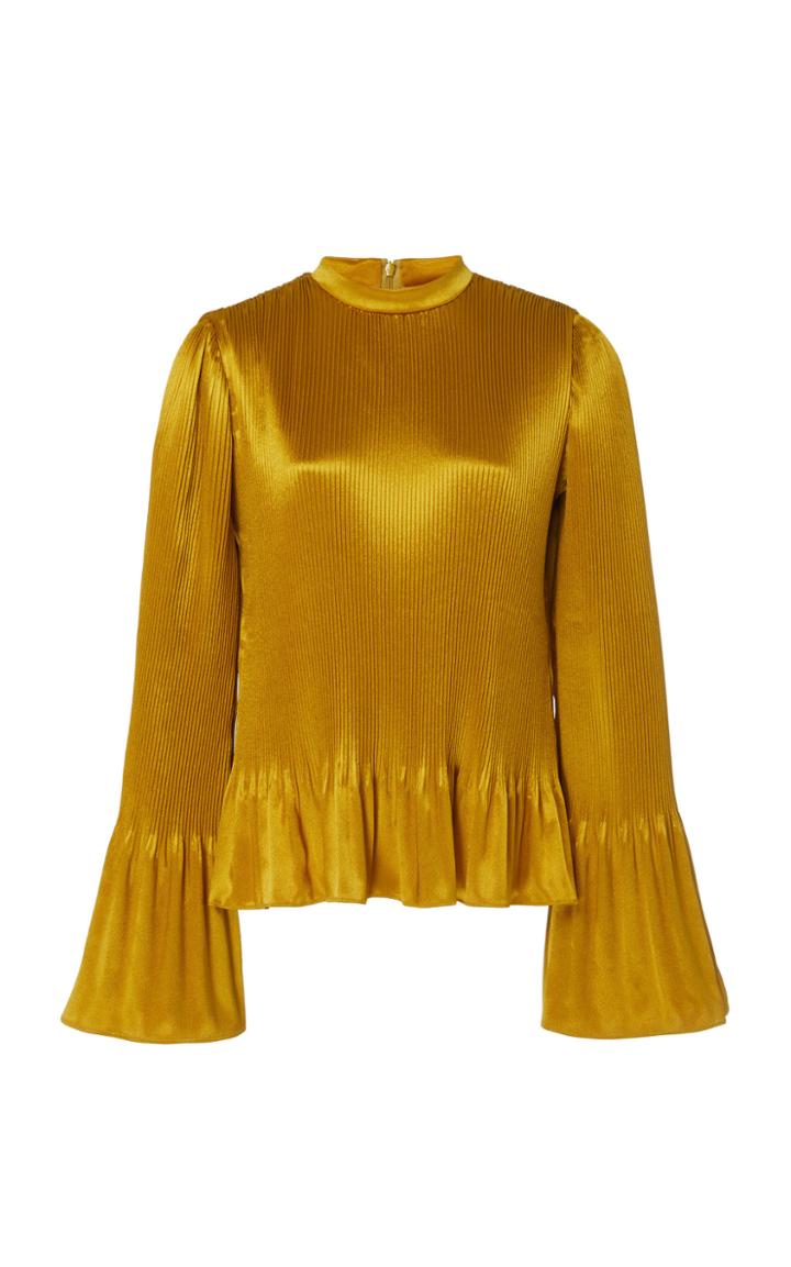 Galvan Bausch Pleated Satin-faille Blouse