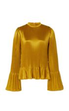 Galvan Bausch Pleated Satin-faille Blouse