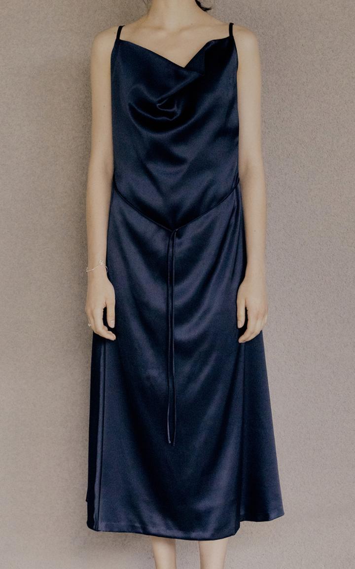 Moda Operandi Low Classic Cowl-neck Satin Midi Dress