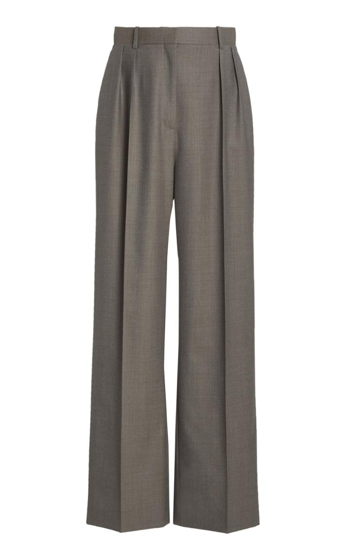 Moda Operandi The Row Phoebe Pleated Worsted Wool Gabardine Wide-leg Pants