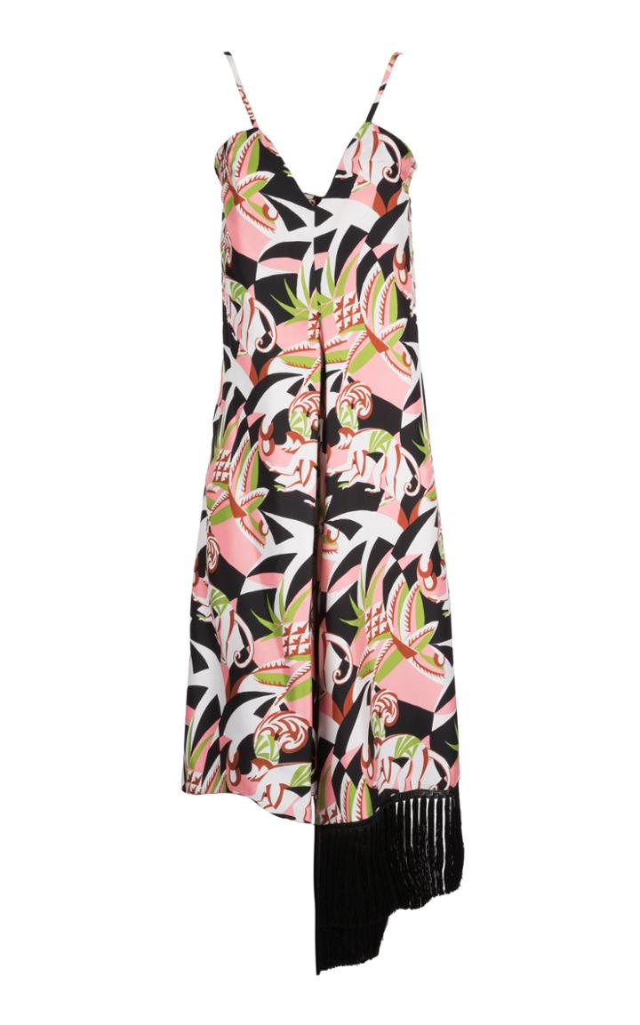 La Doublej Jungle Fringe Silk Dress