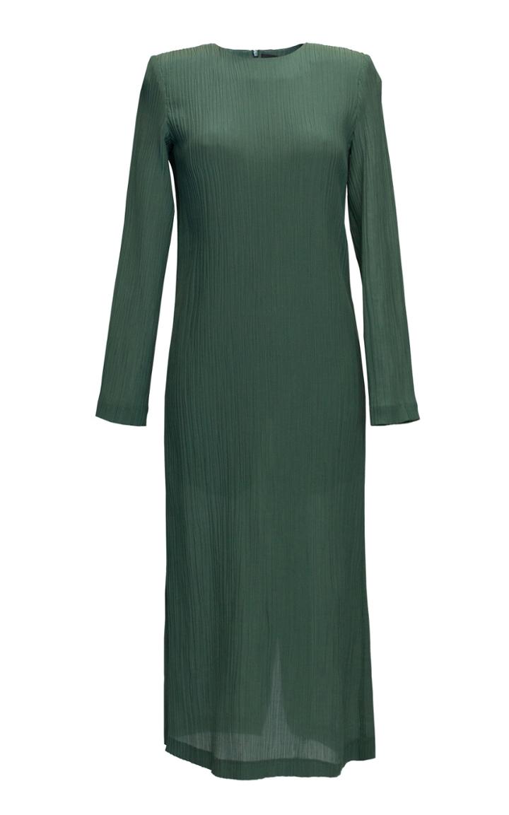 Lake Studio Pleated Silk And Cotton Blend Midi Dress