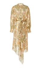 Oscar De La Renta Printed Wrap Day Dress