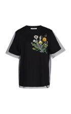 Oscar De La Renta Tulle-layered Embroidered Cotton-jersey T-shirt