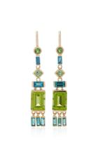 Jane Taylor 14k Gold Tassel Multi-stone Earrings