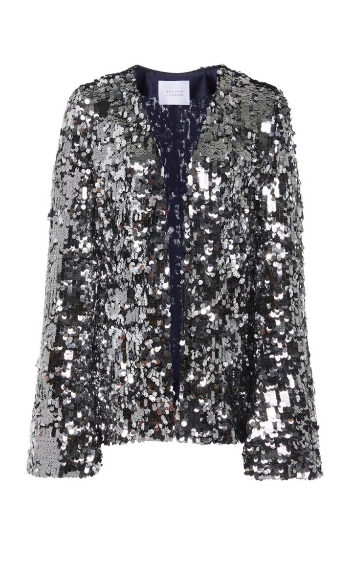 Galvan Gemma Sequin-embellished Jersey Evening Jacket