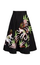La Doublej Circle Embroidered Cotton Skirt