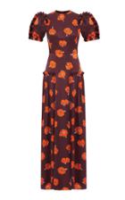 The Vampire's Wife Confessional Ruffled Floral Silk Maxi Dress