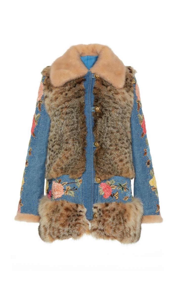 Dundas Limited Edition Fur And Denim Coat