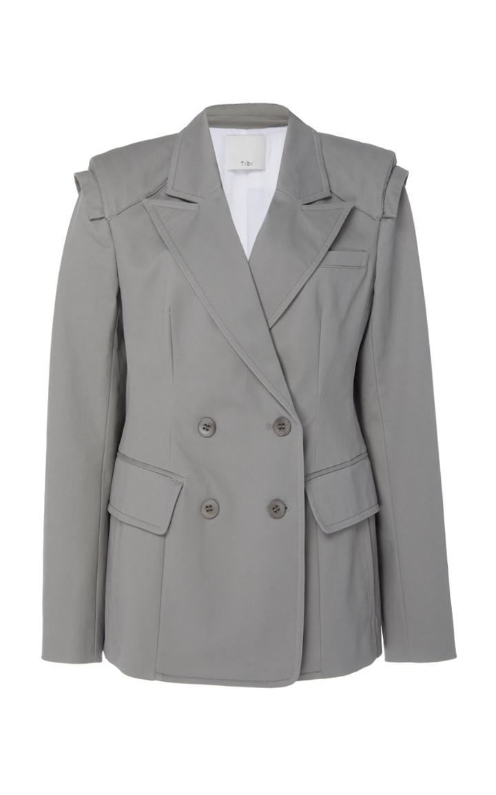 Tibi Myriam Twill Inside Out Detail Sculpted Blazer
