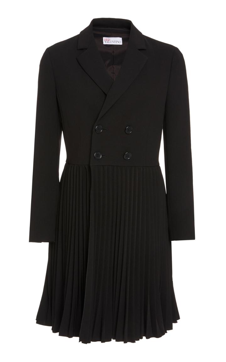 Moda Operandi Red Valentino Pleated Double-breasted Peacoat