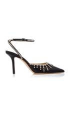 Jimmy Choo Exclusive Tatiara Crystal-embellished Satin Pumps