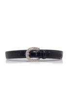 Alessandra Rich Crystal-embellished Leather Belt Size: S