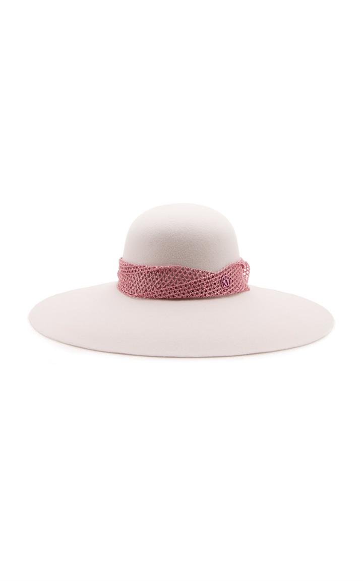 Maison Michel Blanche Lurex Mesh On Felt Hat