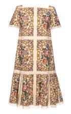 Moda Operandi Lena Hoschek Petite Amie Lace-trimmed Floral Cotton Midi Shift Dress