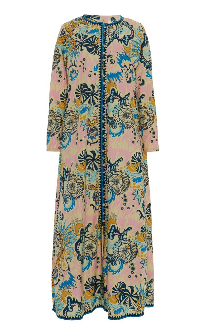 Moda Operandi Le Sirenuse Positano Psycho Cappa Printed Cotton Long Caftan Size: 40