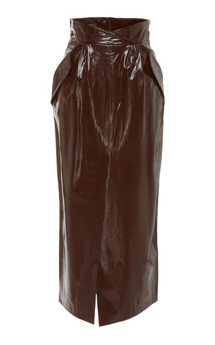 Zeynep Aray Patent Leather Pencil Skirt